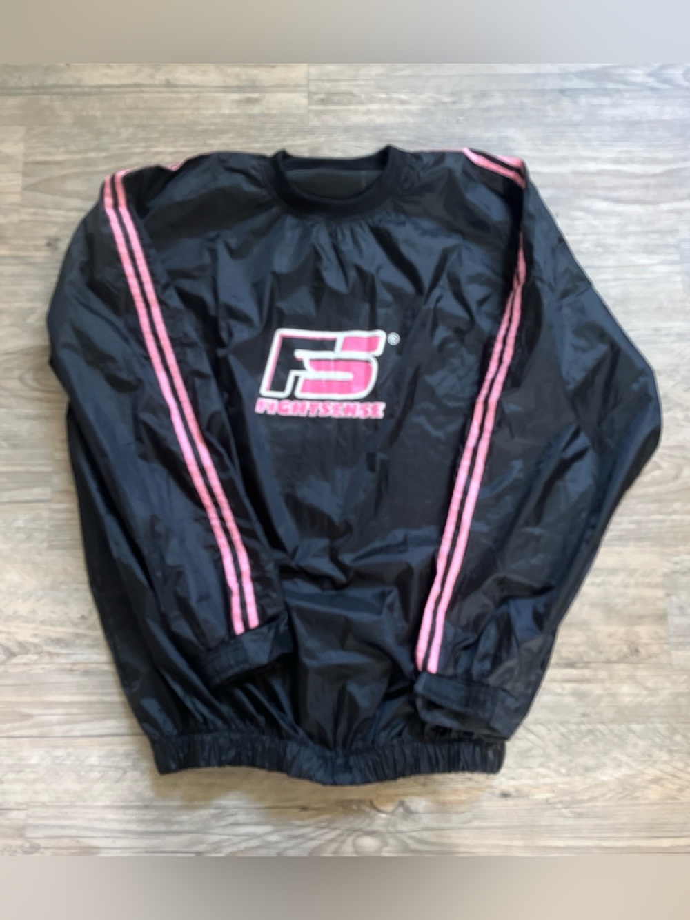 FightSense Unisex Pink Black Weight Loss Gym Workout Training Sauna Suit Top